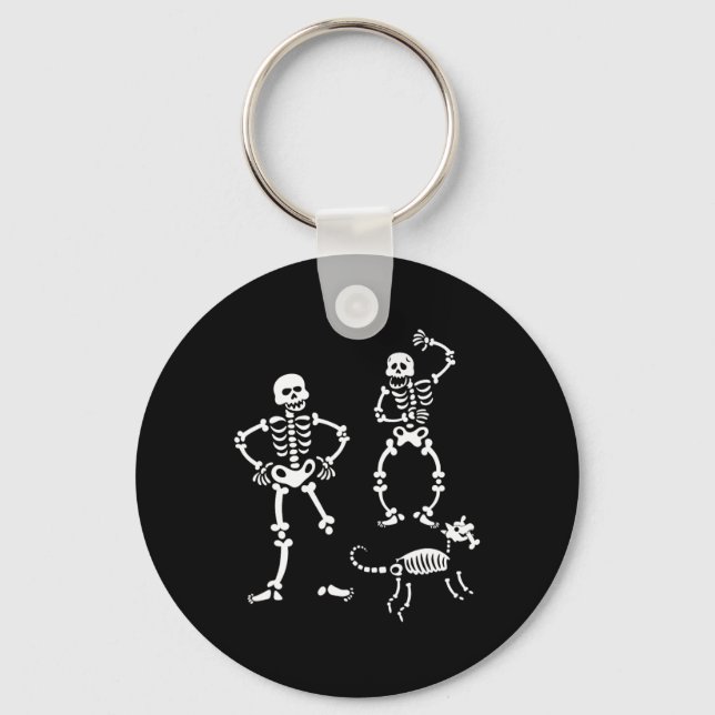 Dog Skull Skeleton Running Halloween Costume Party Key Ring (Front)
