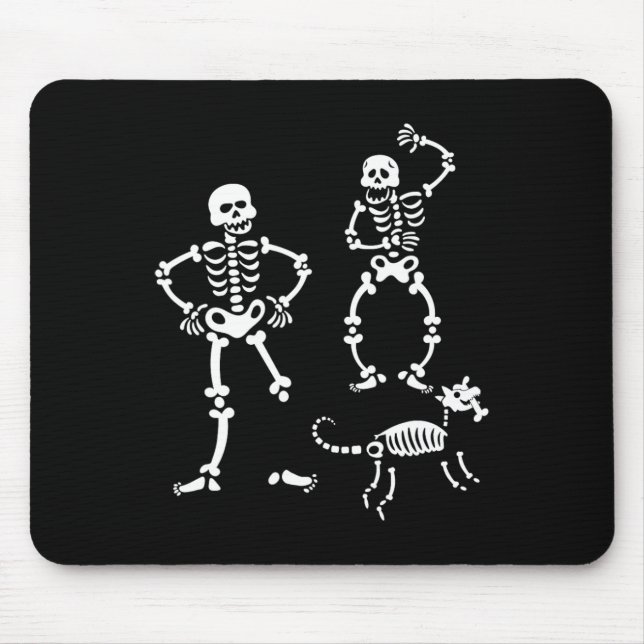 Dog Skull Skeleton Running Halloween Costume Party Mouse Mat (Front)