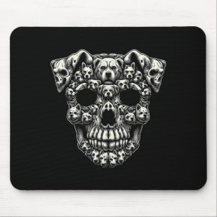 Dog Skull X-Ray Halloween Skeleton Black Premium Mouse Mat