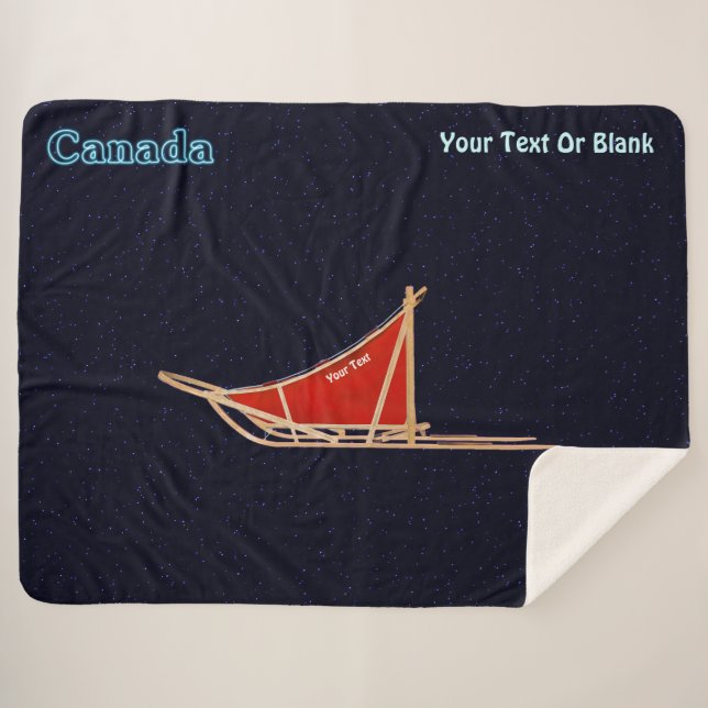 Dog Sled - Canada Sherpa Blanket (Front (Horizontal))