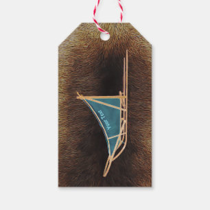 Dog Sled On Caribou Fur Gift Tags