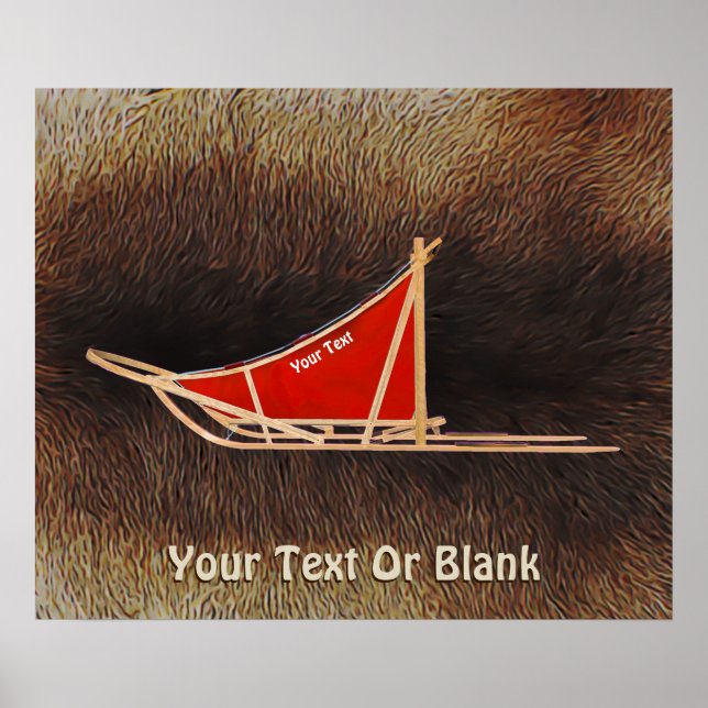 Dog Sled On Caribou Fur Poster (Front)