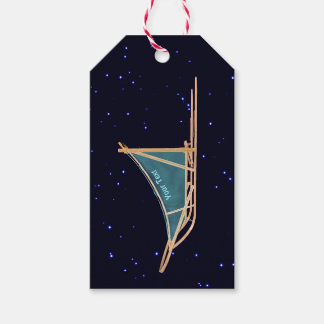 Dog Sled On Stars Gift Tags (Front)