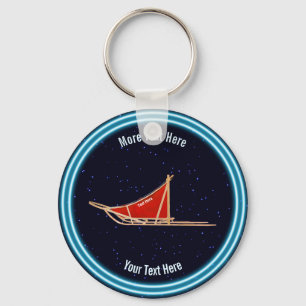 Dog Sled On Stars Key Ring