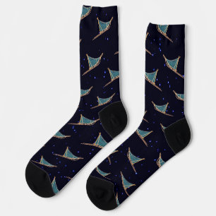Dog Sled On Stars Socks