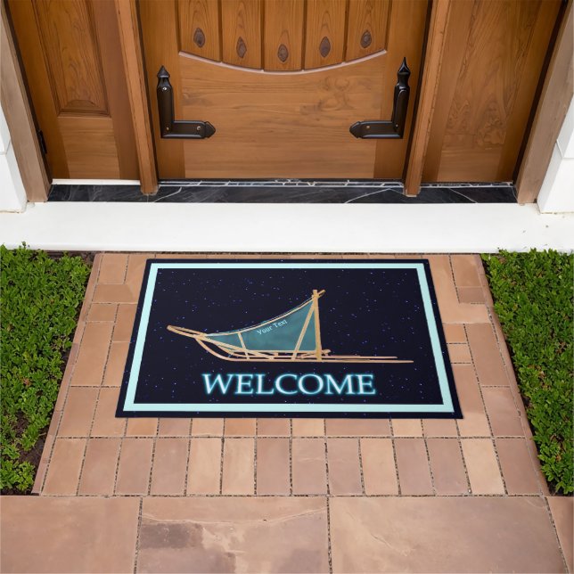 Dog Sled On Stars - Welcome Doormat (Outdoor)