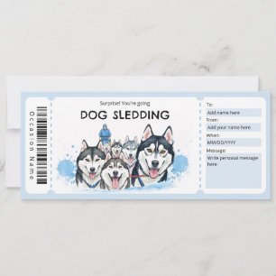 Dog Sledding Gift Certificate Invitation