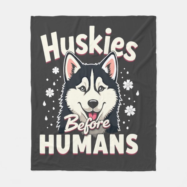 Dog Sledding Mushing Adventure Husky Team Winter   Fleece Blanket (Front)
