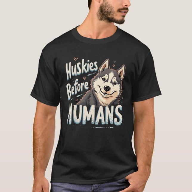 Dog Sledding Mushing Adventure Huskyeam Winter fun T-Shirt (Front)