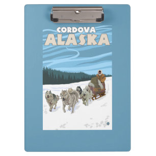 Dog Sledding Scene - Cordova, Alaska Clipboard