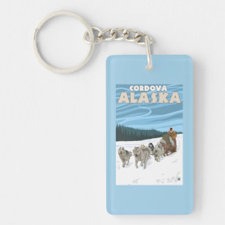 Dog Sledding Scene - Cordova, Alaska Key Ring