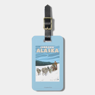 Dog Sledding Scene - Cordova, Alaska Luggage Tag
