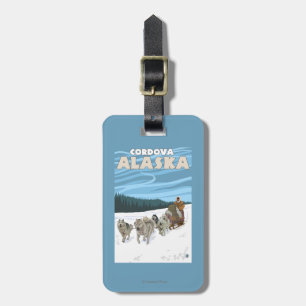 Dog Sledding Scene - Cordova, Alaska Luggage Tag