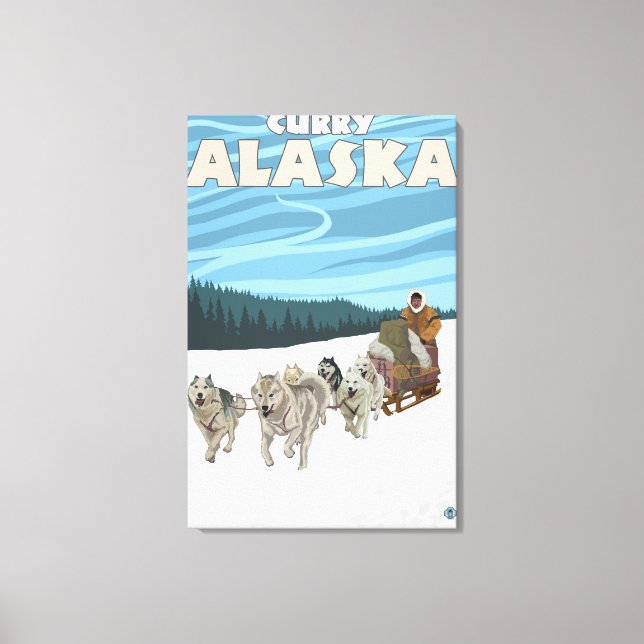 Dog Sledding Scene - Curry, Alaska Canvas Print (Front)