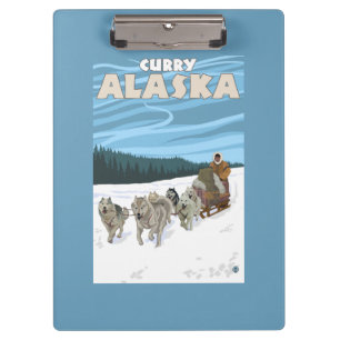 Dog Sledding Scene - Curry, Alaska Clipboard
