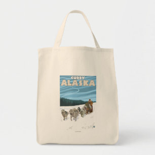 Dog Sledding Scene - Curry, Alaska Tote Bag