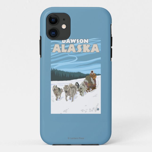 Dog Sledding Scene - Dawson, Alaska Case-Mate iPhone Case (Back)