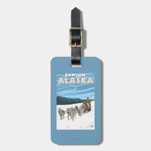 Dog Sledding Scene - Dawson, Alaska Luggage Tag