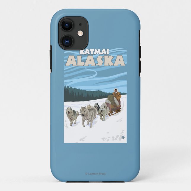 Dog Sledding Scene - Katmai, Alaska Case-Mate iPhone Case (Back)