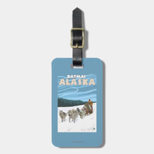 Dog Sledding Scene - Katmai, Alaska Luggage Tag