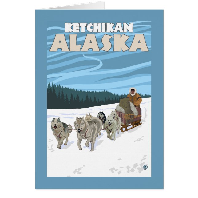Dog Sledding Scene - Ketchikan, Alaska (Front)