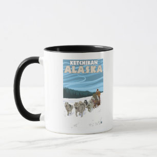 Dog Sledding Scene - Ketchikan, Alaska Mug