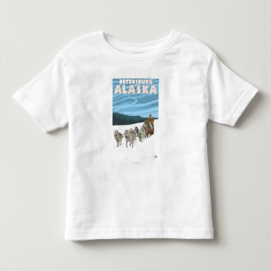Dog Sledding Scene - Petersburg, Alaska Toddler T-Shirt