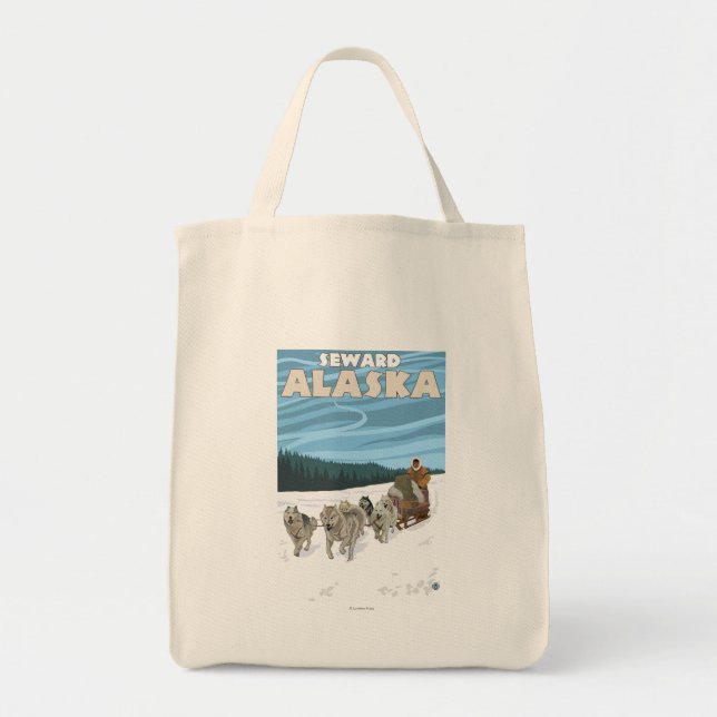 Dog Sledding Scene - Seward, Alaska Tote Bag (Front)