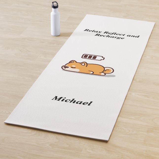 Dog sleeping battery charging power energy fun yoga mat (In Situ)