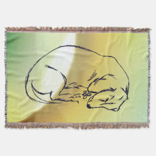 Dog, Sleeping Dachshund Dog Throw Blanket