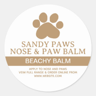 Dog Small Business Homemade PAW BALM Classic Round Sticker