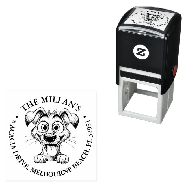 dog smiling lover theme self-inking stamp (In Situ)