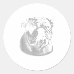 Dog Smoking Cigarette Funny Bulldog Classic Round Sticker