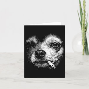 Dog Smoking Cigarette Funny Chihuahua Brainrot Mem Thank You Card