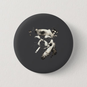 Dog Smoking Cigarette Funny Chihuahua Meme 6 Cm Round Badge