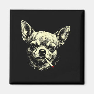 Dog smoking cigarette funny chihuahua meme funny magnet