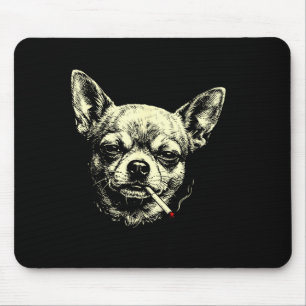 Dog smoking cigarette funny chihuahua meme funny mouse mat