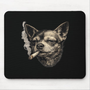 Dog smoking cigarette funny chihuahua meme funny mouse mat