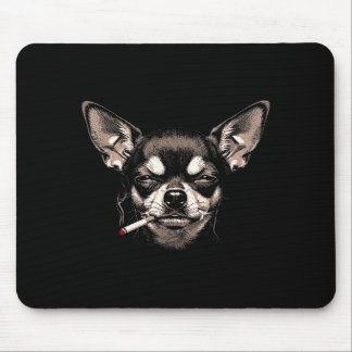 Dog Smoking Cigarette Funny Chihuahua Meme Men Wom Mouse Mat
