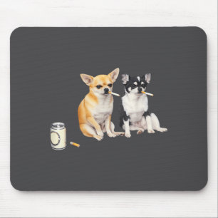 Dog Smoking Cigarette Funny Chihuahua Meme Mouse Mat