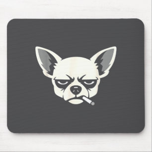 Dog Smoking Cigarette Funny Chihuahua Meme Mouse Mat