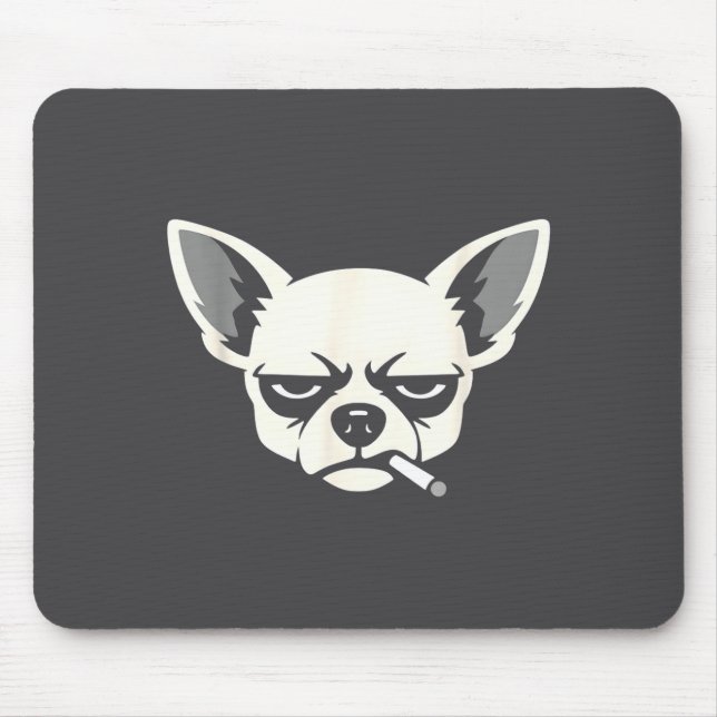 Dog Smoking Cigarette Funny Chihuahua Meme  Mouse Mat (Front)