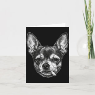 Dog Smoking Cigarette Funny Chihuahua Meme Vintage Card