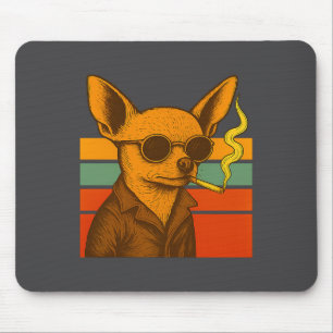 Dog Smoking Cigarette Funny Chihuahua Premium Tri- Mouse Mat