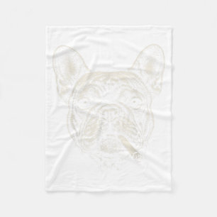 Dog Smoking Cigarette Funny French Bulldog Meme Fleece Blanket
