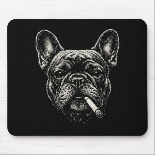 Dog Smoking Cigarette Funny French Bulldog Meme Mouse Mat