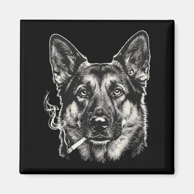 Dog smoking cigarette funny german shepard meme Do Magnet (Front)