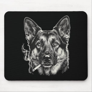 Dog Smoking Cigarette Funny German Shepard Meme Mouse Mat