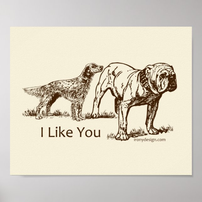 Dog Sniffs Butt Poster (Front)