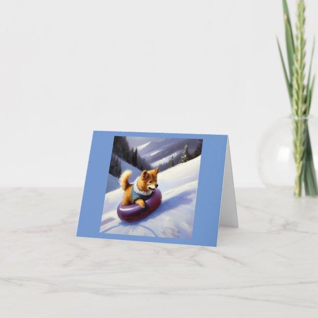 Dog Snow Tubing Card (Front)
